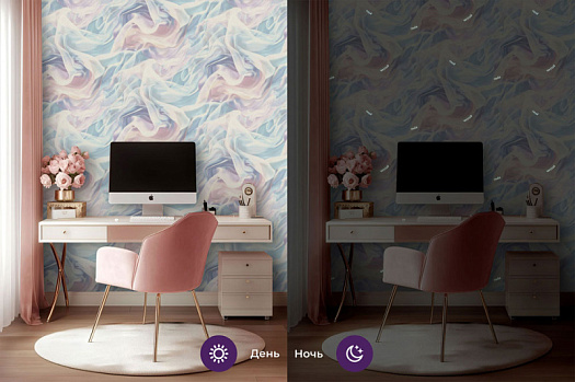 Обои в интерьере артикул 7271-03, Сияй, Euro Decor
