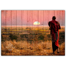 Красное панно для стен Creative Wood Африка Африка - Танзания