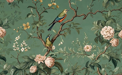 Панно AG-CB-015, Chinoiserie birds, Design Studio 3D