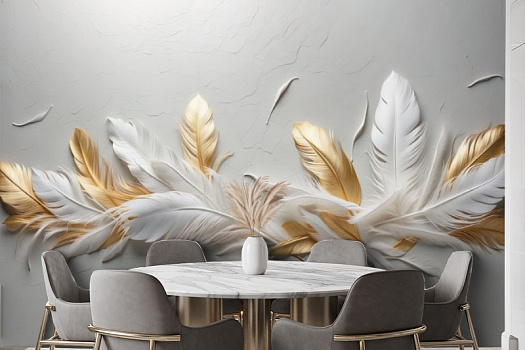 Фотообои в интерьере артикул AG-FT-001, Feathers, Design Studio 3D