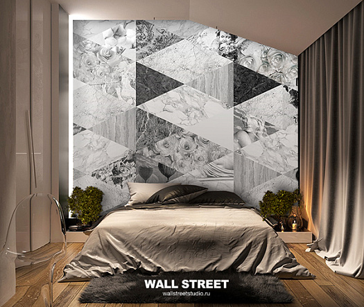 Фотообои в интерьере артикул Grayscale 26, GRAYSCALE, Wall street