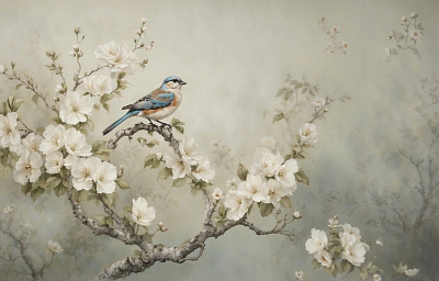 Панно AG-CB-004, Chinoiserie birds, Design Studio 3D