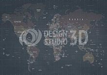 3D обои с рисунком карты Design Studio 3D Для подростков PD-016
